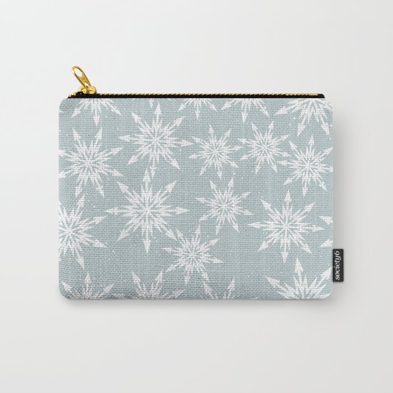 Merry Christmas Wintertime - Snowflakes pattern Carry-All Pouch
