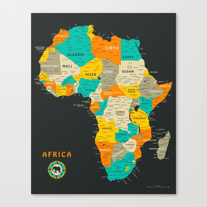 AFRICA MAP Canvas Print