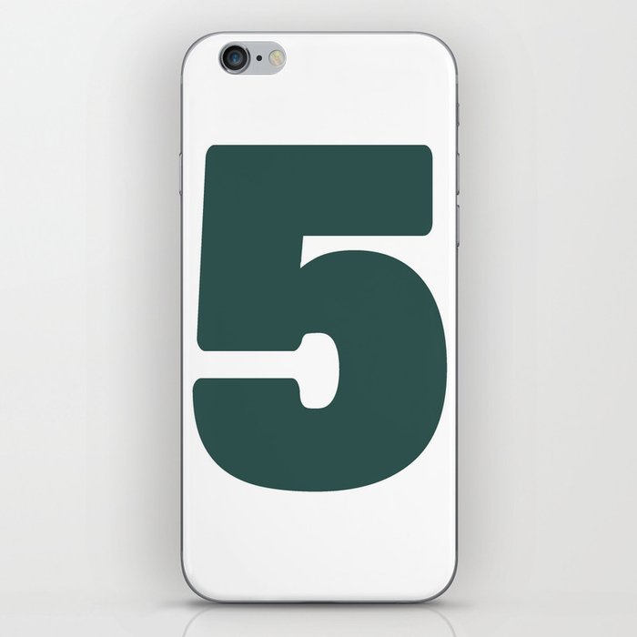 5 (Dark Green & White Number) iPhone Skin
