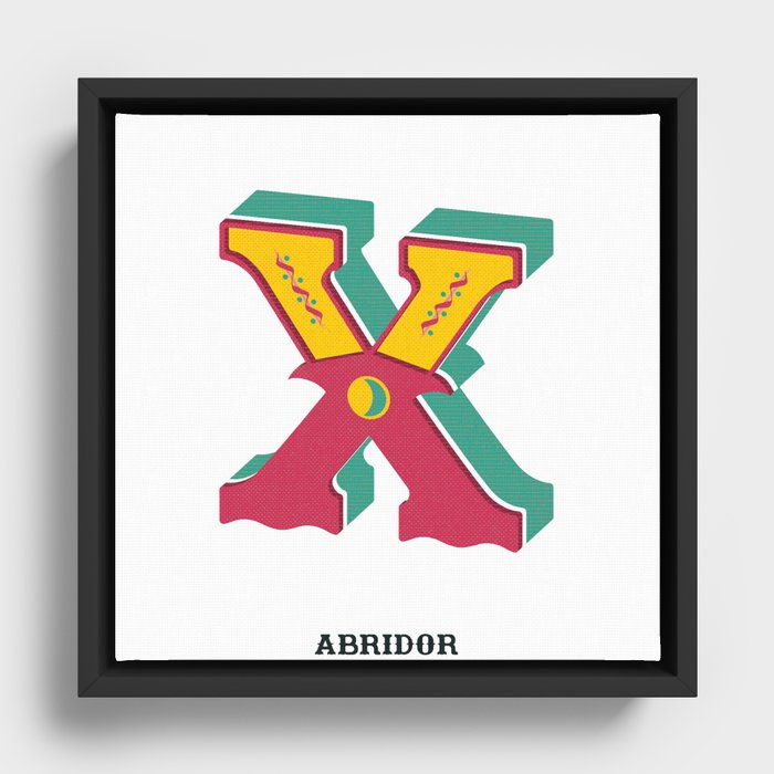 Abridor Type Design X Framed Canvas