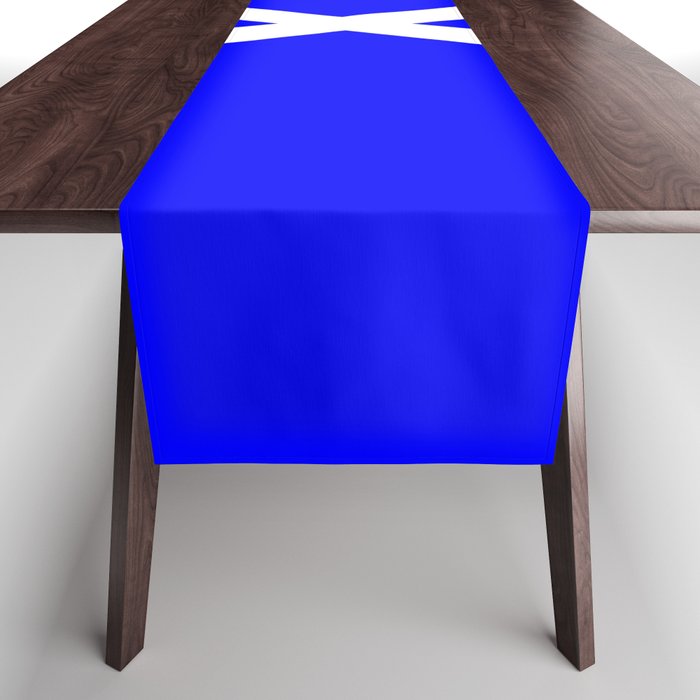 LETTER x (WHITE-BLUE) Table Runner