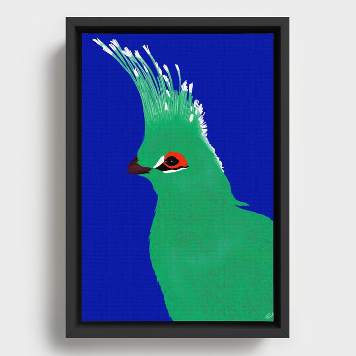 Turako blue and green Framed Canvas