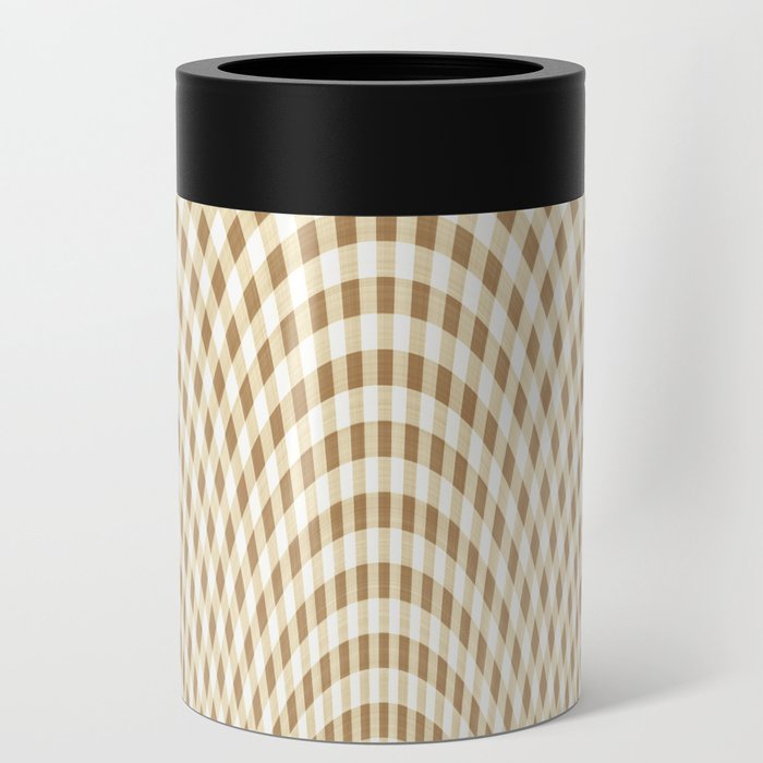 Beige and white curved squares Can Cooler