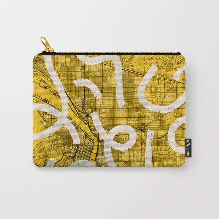 USA, Portland City Map - Yellow Carry-All Pouch