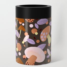 Brown and purple mushroom pattern Can Cooler