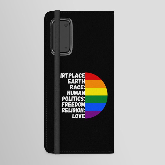 Birth Place Earth Religion Love Freedom Rainbow Android Wallet Case