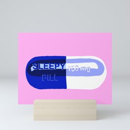 Sleepy Pill Pink Mini Art Print