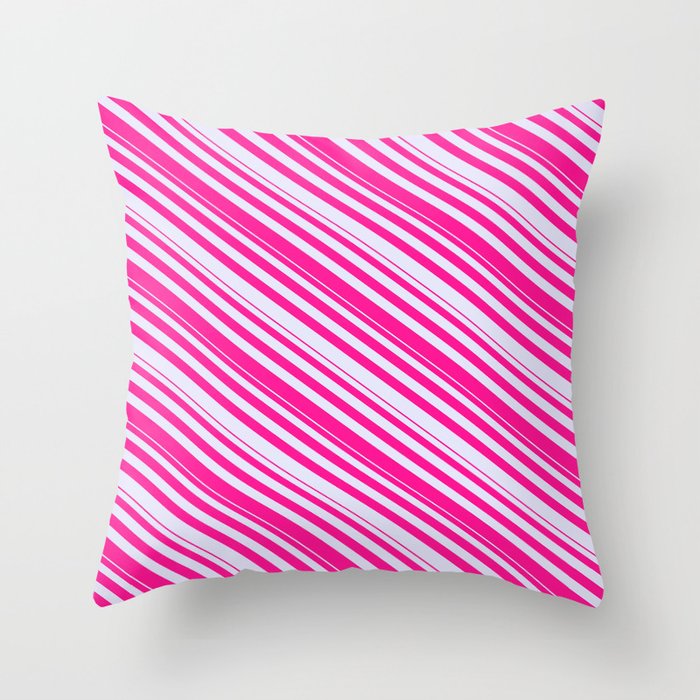 Lavender & Deep Pink Colored Striped Pattern Throw Pillow