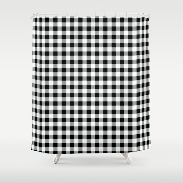 Modern black white picnic 80s print pattern Shower Curtain