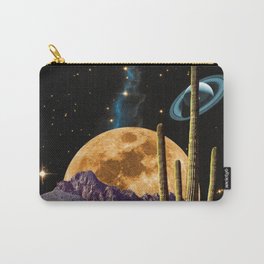 Space Cowboys Carry-All Pouch | Saturn, Grass, Horses, Mountains, Curated, Space, Cosmic, Moonart, Collageart, Cactus 