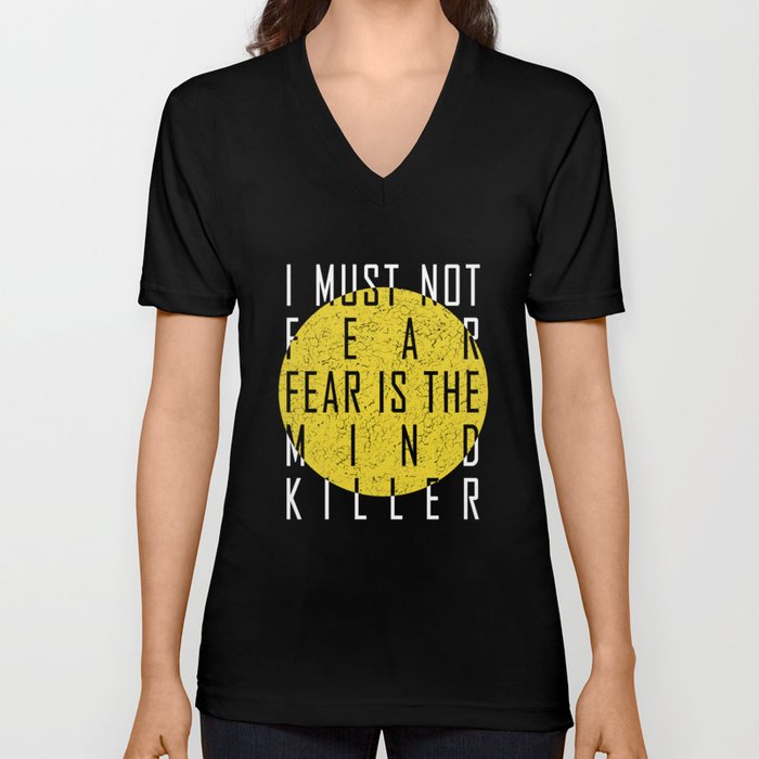 Dune - The Litany Against Fear (WHT) V Neck T Shirt