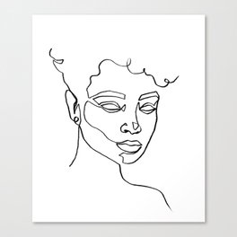 'Normani' Abstract Female Face One Line Drawing Canvas Print