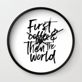 BUT FIRST COFFEE, Kitchen Wall Art,Coffee Sign,Inspirational Quote,Coffee Kitchen Decor,Morning Quot Wall Clock