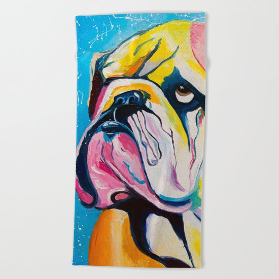 Hey, Bulldog! Beach Towel
