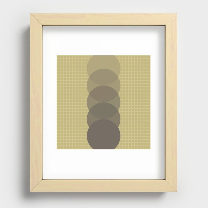 Grid retro color shapes 13 Recessed Framed Print
