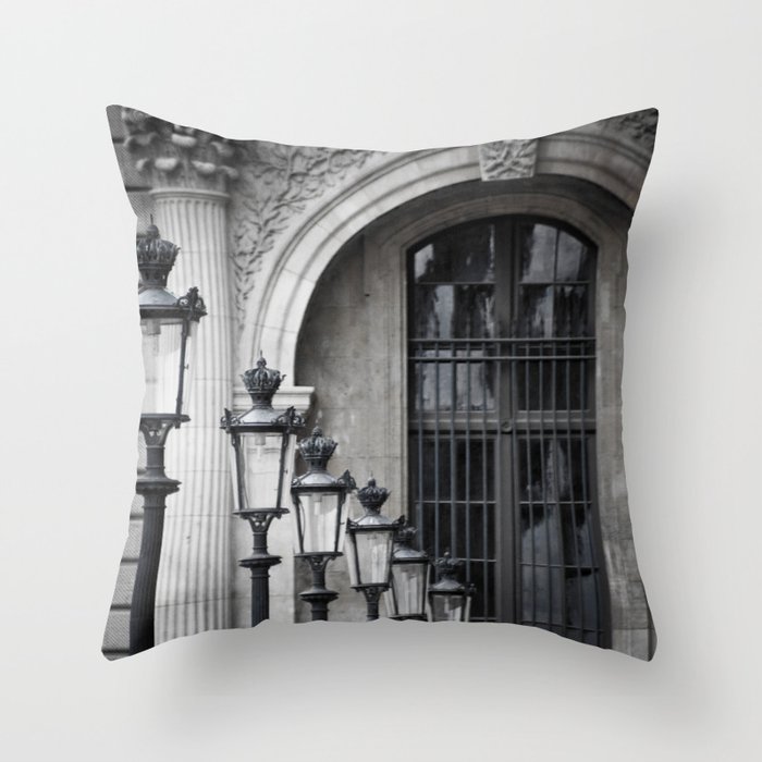 Parisian Streetlamps Throw Pillow