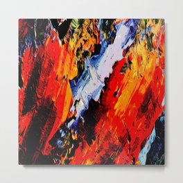 Artwork 2085 color 02  . Bright color mix . Ethnic abstract art Metal Print | Ornament, Digital, Southwest, Organic, Orange Gold Red, Colorcomposition, Painting, Contemporary, Mexico Decor, Terracotta 