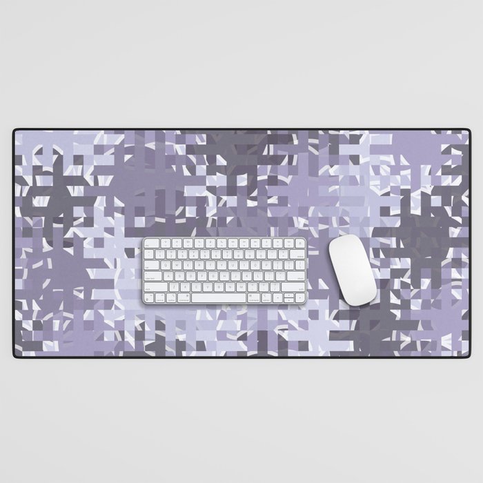 Purple pixels and dots Desk Mat