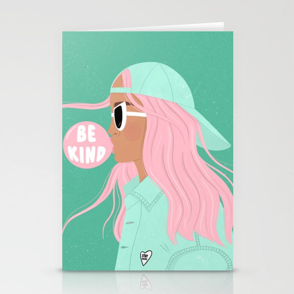 Be Kind Bubblegum Girl Stationery Cards