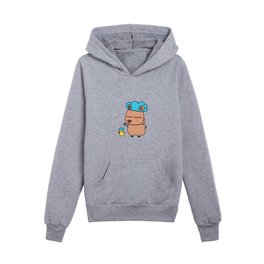 Bear Gone Showering with Rubber Duck Kids Pullover Hoodies