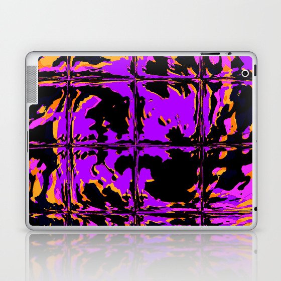 Spooky Purple Blackout Rave Glitch Tiles Laptop & iPad Skin