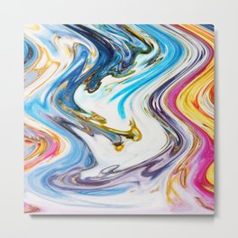 Fluid Liquid Paint Pattern Metal Print
