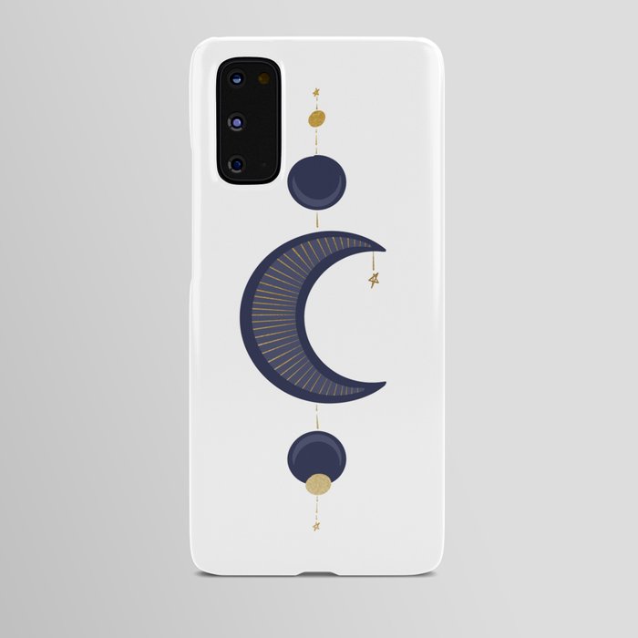 Hanging Moon & Stars - Blue & Gold Android Case