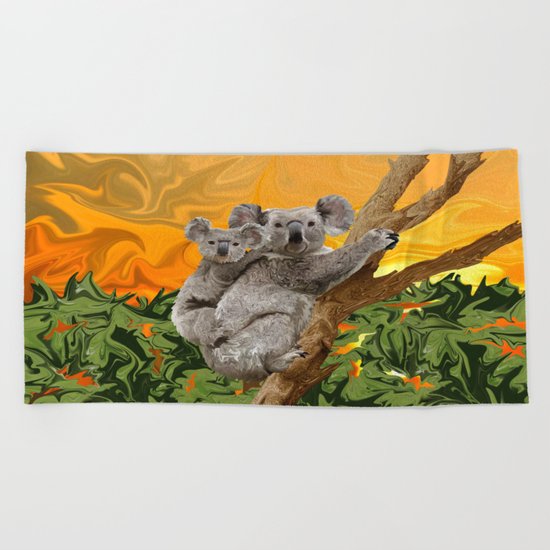 Koala Sunset Beach Towel