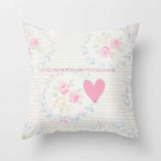 Go Back In Time Valentines Throw Pillow