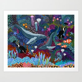 Whale Ocean Life Art Print