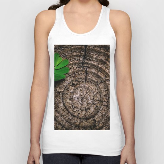 Green leaf Brown wood Unisex Tank Top