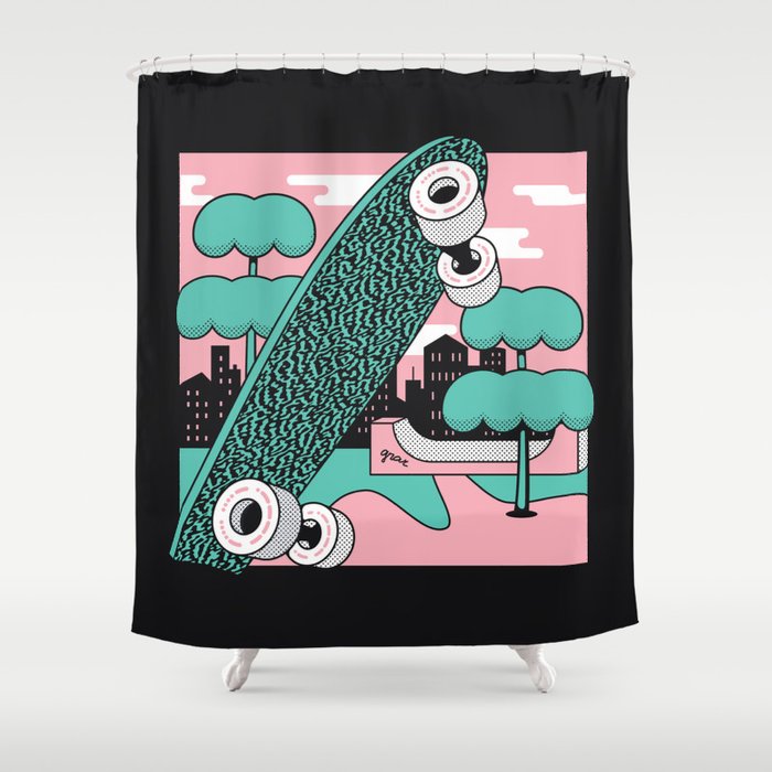 Skate Or Diy Dark Roast Shower Curtain By Mickbailey Society6