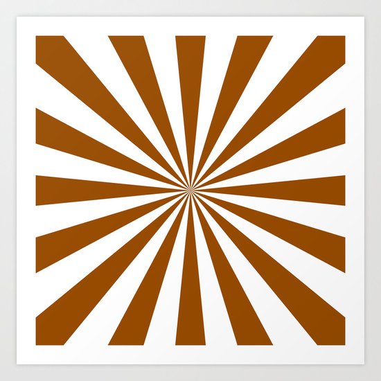 Starburst (Brown/White) Art Print