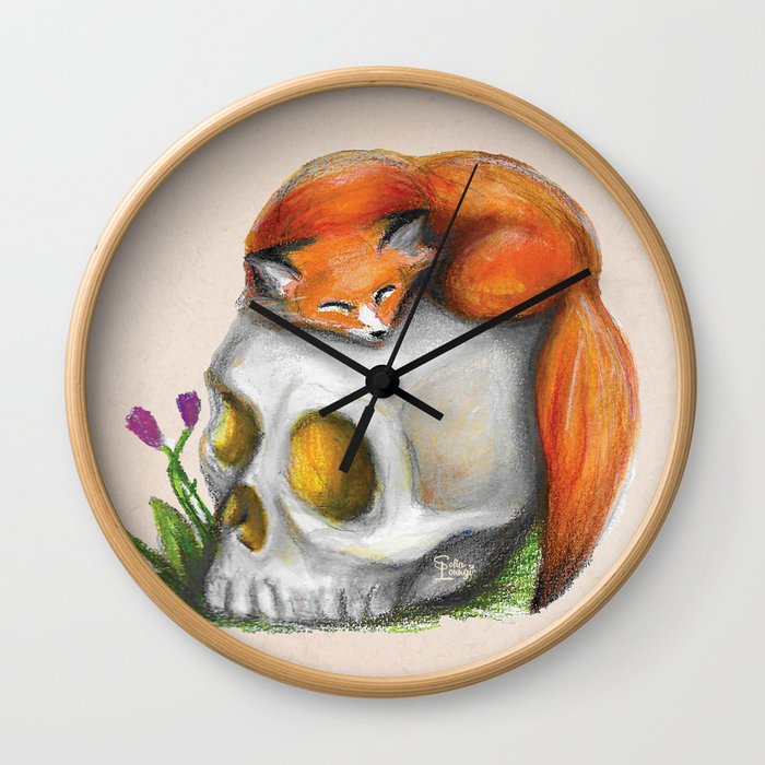 Resting Fox Wall Clock