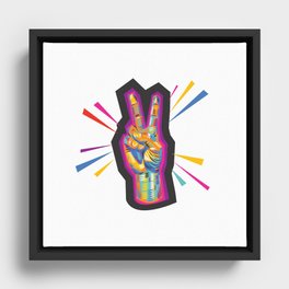 Raise a Peace Sign (Purple Spirit) Framed Canvas