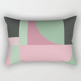 Art Deco Composition Pink and Green #5 Rectangular Pillow