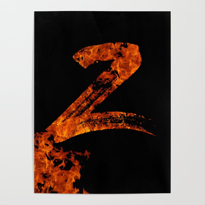 Burning on Fire Letter Z Poster