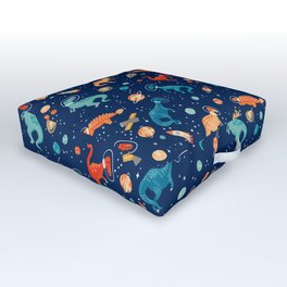 Painted Space Dinosaurs Outdoor Floor Cushion