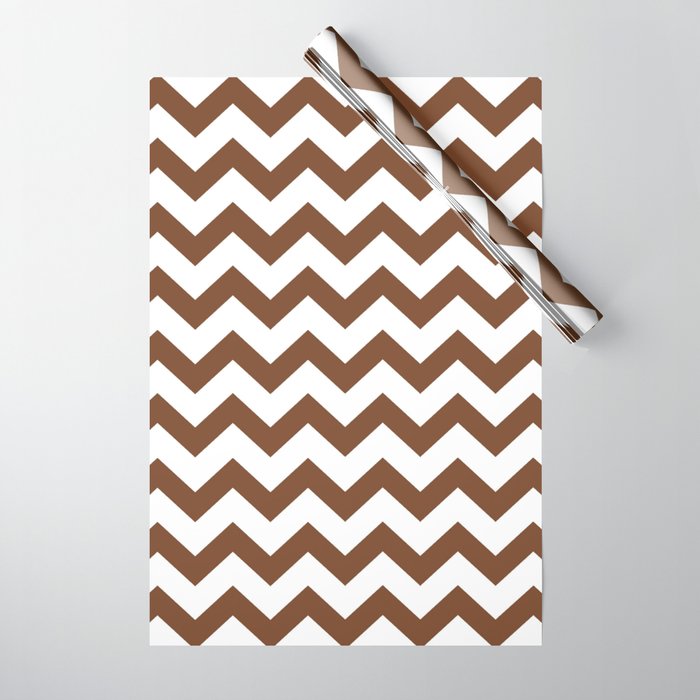 Chevron Texture (Brown & White) Wrapping Paper