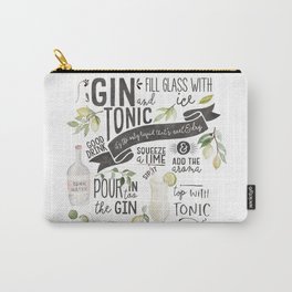 Gin Tonic Recipe In Watercolor Carry-All Pouch