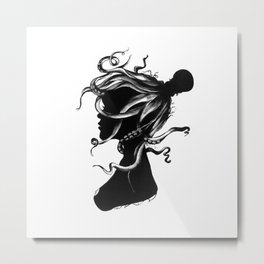 Squindy Silhouette Metal Print