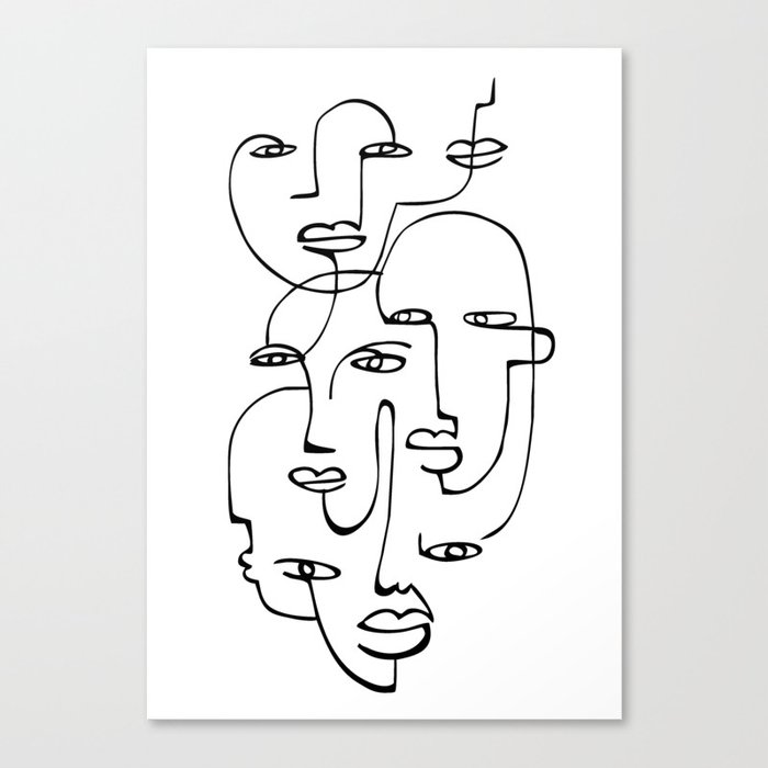Abstract Faces Canvas Print By Heartskippedabeat Society6