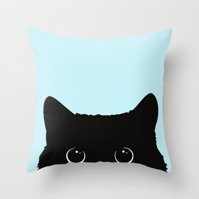 Black cat I Throw Pillow