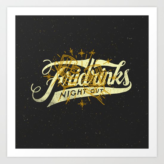 Fridrinks Night Out Art Print