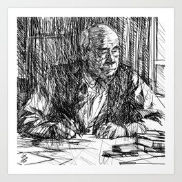 HENRY MILLER ink portrait .2 Art Print
