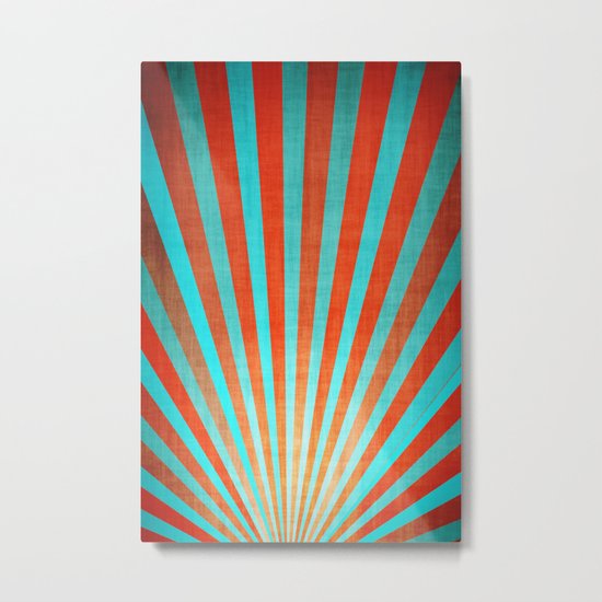 Sun Beams Red Metal Print