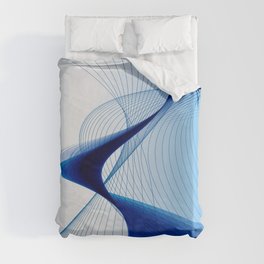 ABSTRACT BLUE LINEAR BACKGROUND. Duvet Cover