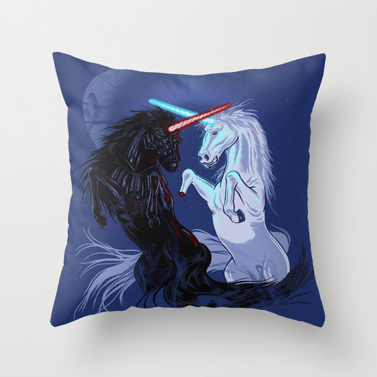 Starwars with Unicorns Throw Pillow