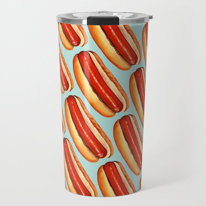 Hot Dog Pattern Travel Mug