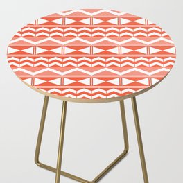 Orange and white geometry Side Table